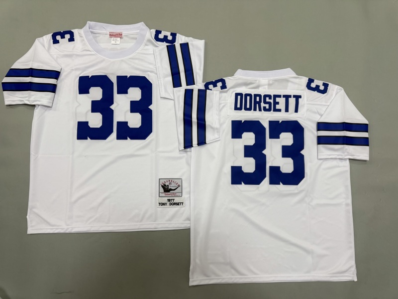 Men 2025 Nike Dallas Cowboys #33 Dorsett White Throwback Limited NFL Jersey 003->dallas cowboys->NFL Jersey